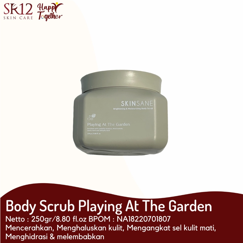 Product image SR12 Body Scrub Skinsane Mengangkat Sel Kulit Mati Dan Mencerahkan Kulit skinsane body scrub playing at the garde