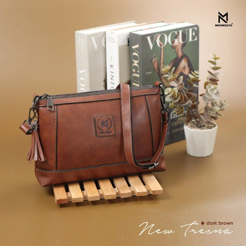 Product image Moonzaya - TAS WANITA NEW TRESNA BAG BY MOONZAYA SELEMPANG DARKBROWN