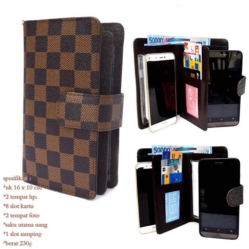 Product image Dompet lipat wanita mini hpo Catur 2hp multifungsi Motif Kotak