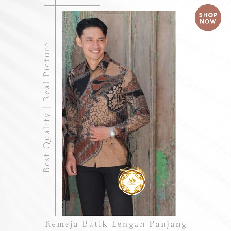Product image Rambe Batik Indonesia - Batik Kemeja Panjang Berkualitas F10 XL A
