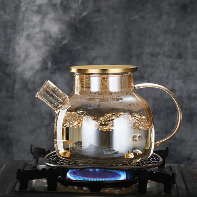 Product image RUMAH RAYA - (PO) Teko Kaca Teh Kopi Pitcher Glass - TK13 1000 ml Golden