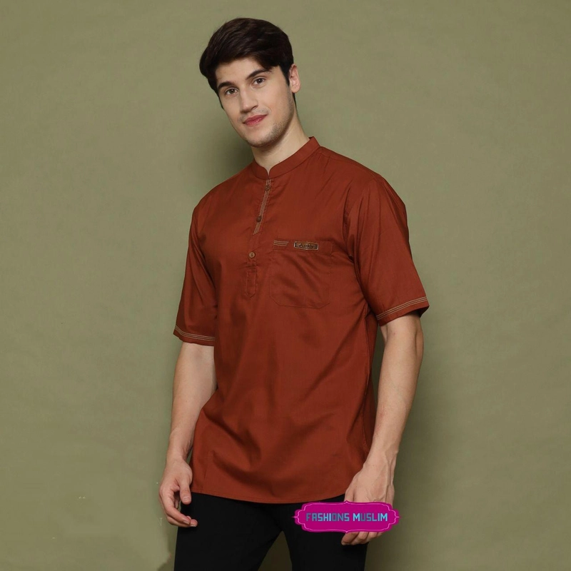Product image Kois Batik - Baju koko pria dewasa lengan pendek terbaru motif iyan Xl Koko iyan teracotta