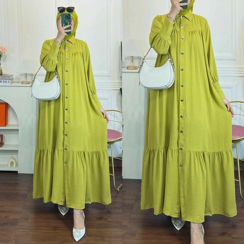 Product image Khisna collection - Gamis new FANIA dress rempem bawah Allsize Lime
