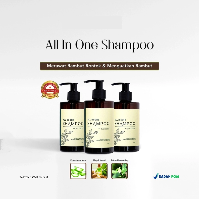 Product image Jevarine - All in One Shampoo 250 ML Bundle 3 Pcs 250ml 3pcs
