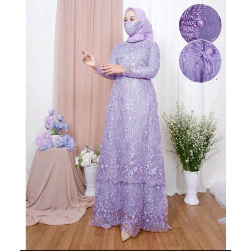 Product image maxi dress brokat fariCT realpict M/L LILAC