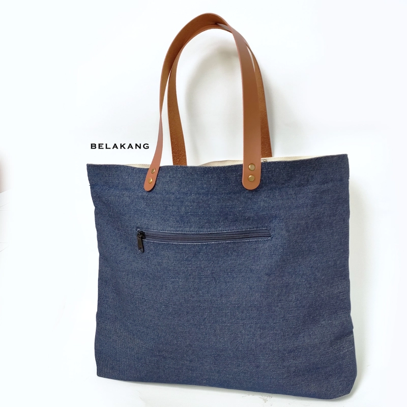 Dewani Totebag Jeans BNR J03 Tas Wanita Seri Bunga 49X35X10 JEANS