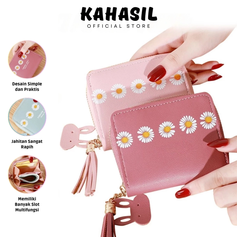 Product image KAHASIL - Dompet Lipat Wanita Kulit PU Leather KHDP30 all variant Abu-abu
