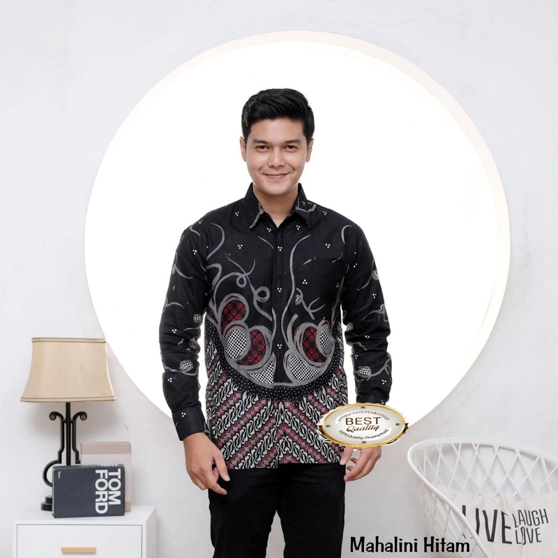 Product image Ks muslim fashion - Atasan Batik Couplen kemeja dan tunik mahalini hitam M Kemeja mahalini