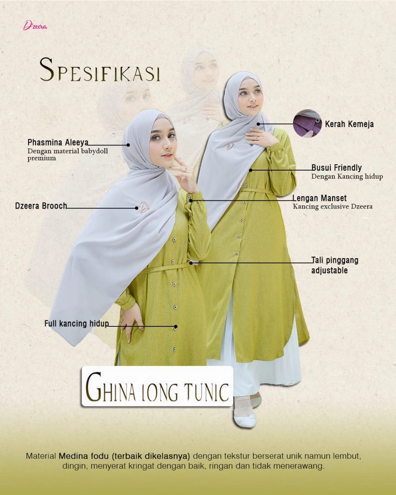 Product image Dzeera - GHINA LONG TUNIK XL Candy Pink