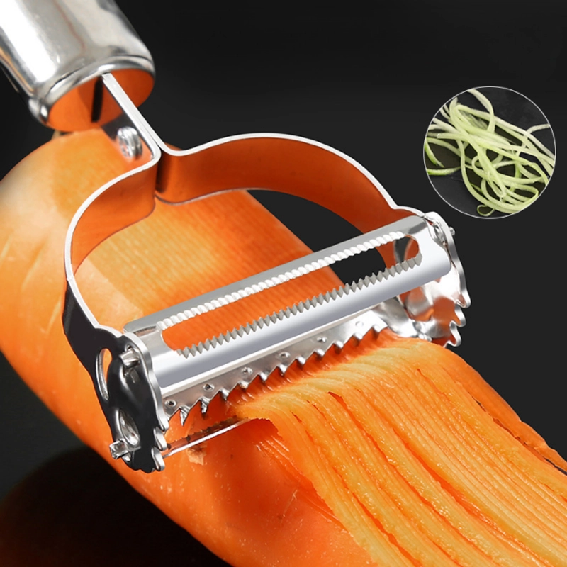 Product image KAHASIL - Pisau Peeler Kupas Parut Buah dan Sayur Stainless Steel Anti Karat 2in1 KMJ213 SILVER