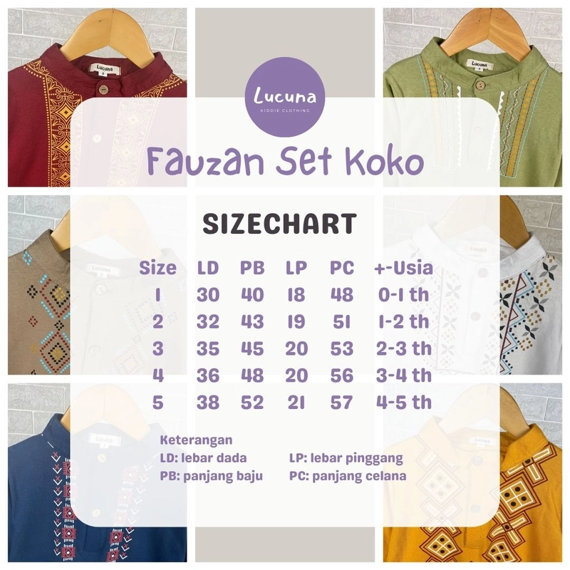 Product image Lucuna - Fauzan Set Koko Anak 1 Maroon