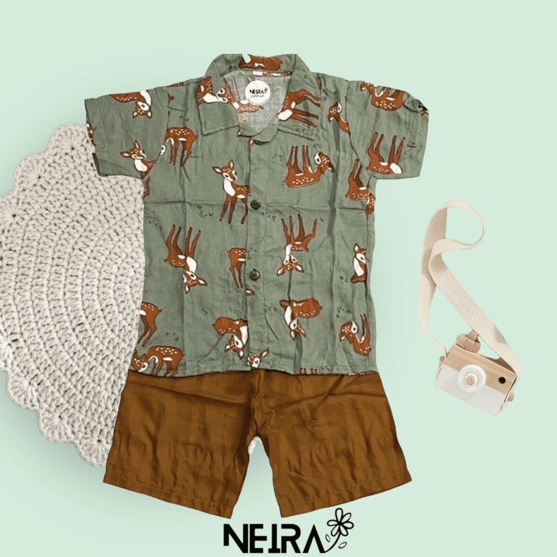 Product image Neira - JEJU Rayon Set Setelan Hem Anak (0-6th) XL pine deer