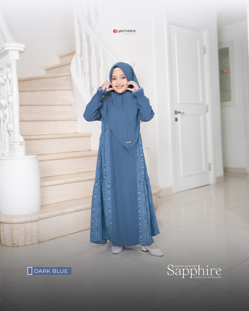 Product image Yasmeera Official - Sarimbit 2025 Sapphire Series Warna Dark Blue M GAMIS ANAK