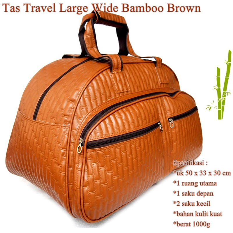 Product image Lanc Fashion - Tas Pakaian Travel Kulit Wide Bamboo Modern WARNA BROWN