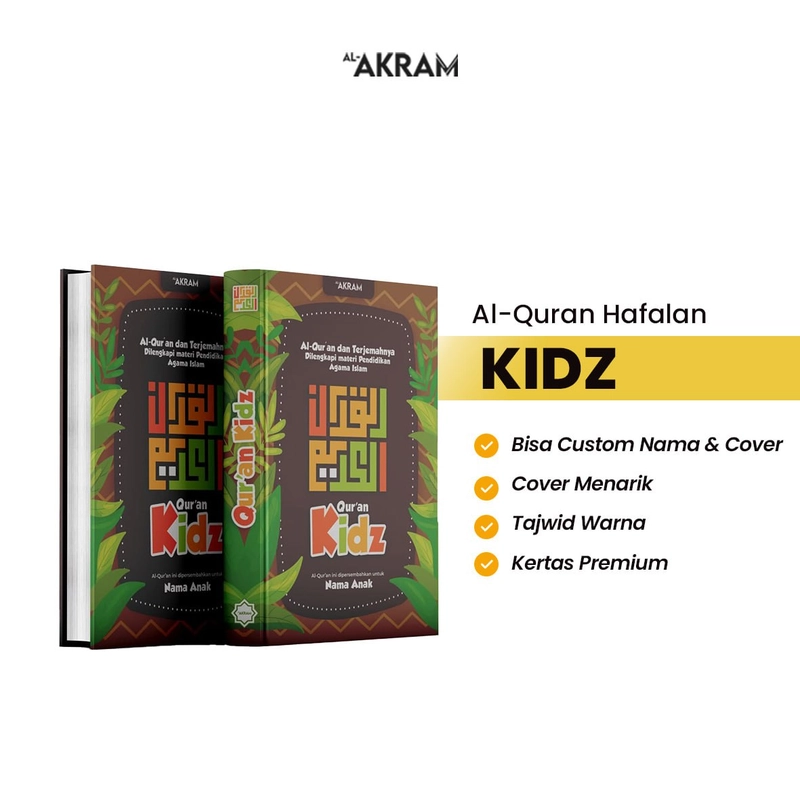 Product image Al Akram Tangerang - AL AKRAM Quran Kids Berwarna A5 Custom Nama A5 Flora