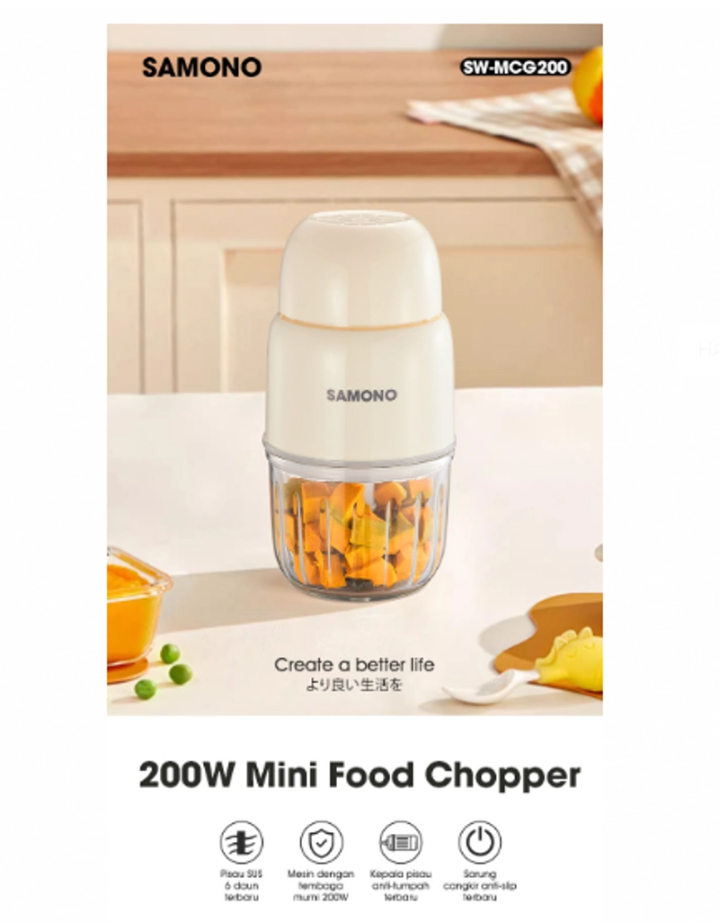 Product image UTAMAMEGA - Food Chopper Samono SW-MCB200 Stainless Steel Type SW-MCB200