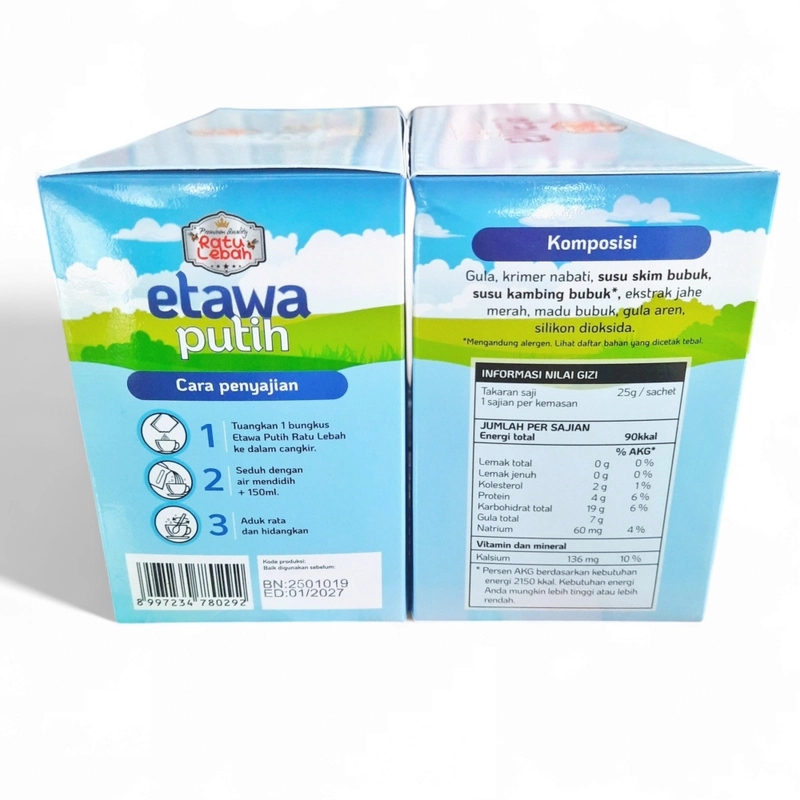 Product image Susu Kambing Etawa Putih Madu & Jahe - Minuman Susu Kambing Bubuk Madu Dan Jahe 1 box 10 sachet
