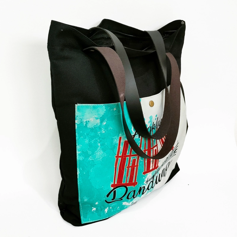 Product image Dewani - Dewani Totebag Canvas Hitam BDG-H05 Tas Kanvas Seri Bandung 40x36x5 hitam