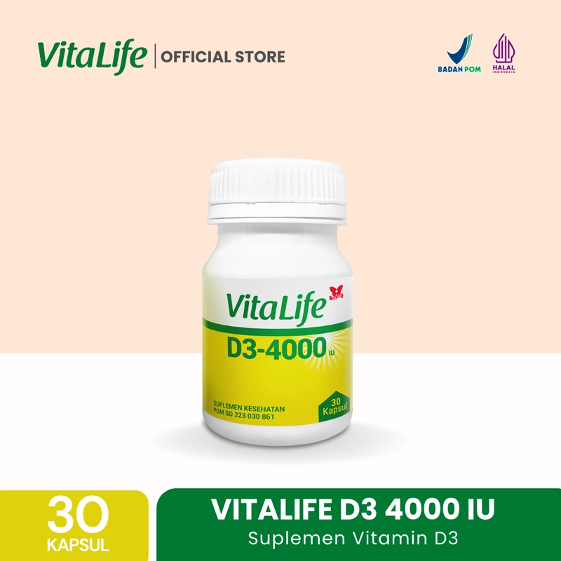 Product image Vitalife Vitamin D3 4000 IU 30 KapsulD3 30 Kapsul