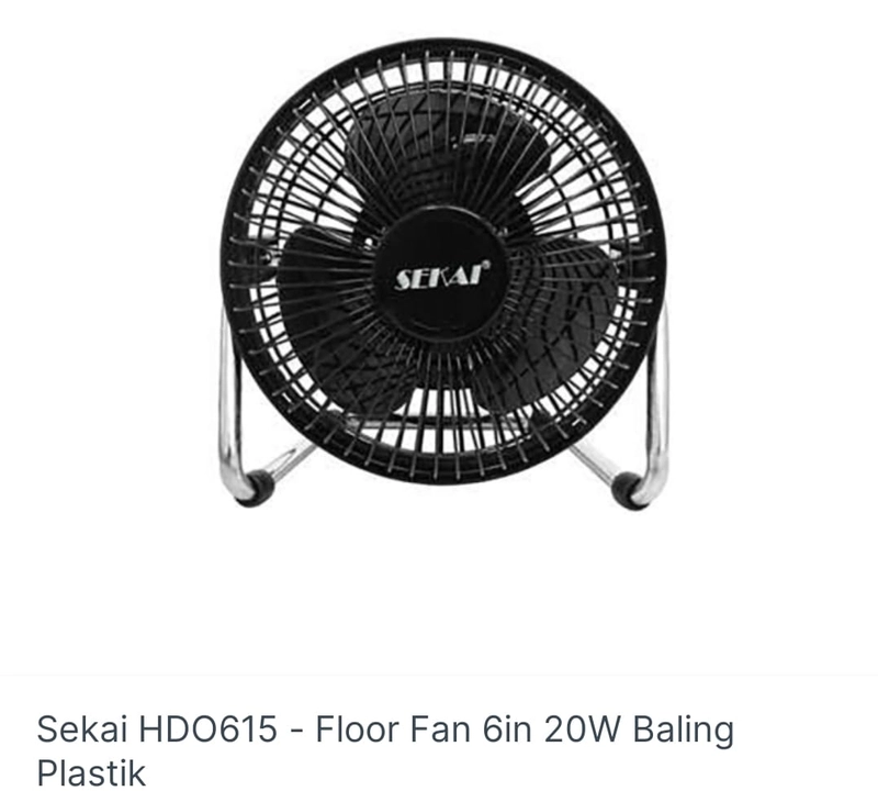 Product image Mumtazqu Store - sekai HDO615 kipas angin 6in 6in random