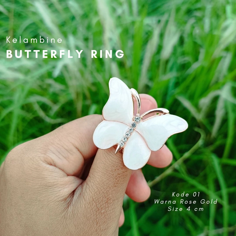 Product image Kelambine - Butterfly Ring Brooch Bros Cincin Kupu kupu Butterfly Ring 01 Rose Gold