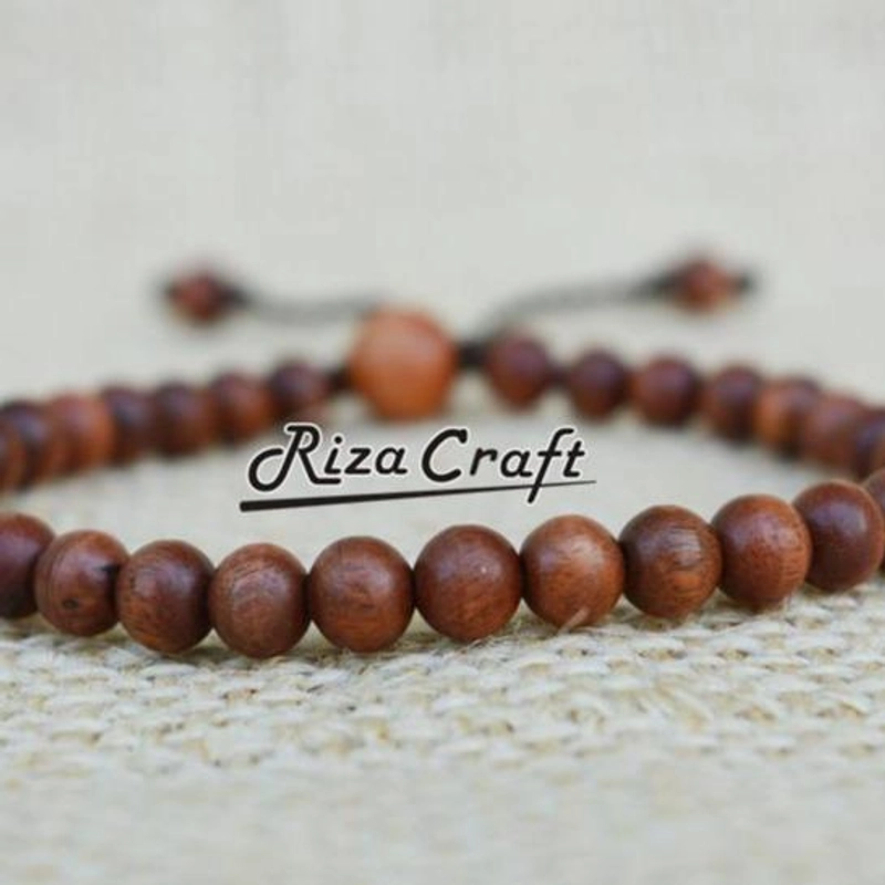 Product image Riza Craft - Gelang Tasbih 33 Butir Kayu Stigi Santigi Laut ASLI Natural Original Pria Wanita Standard Coklat
