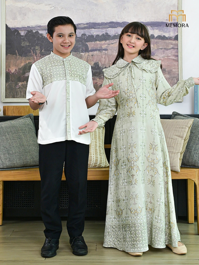 Product image MEMORA - SIKKA LAUREL GREEN 2 GAMIS ANAK