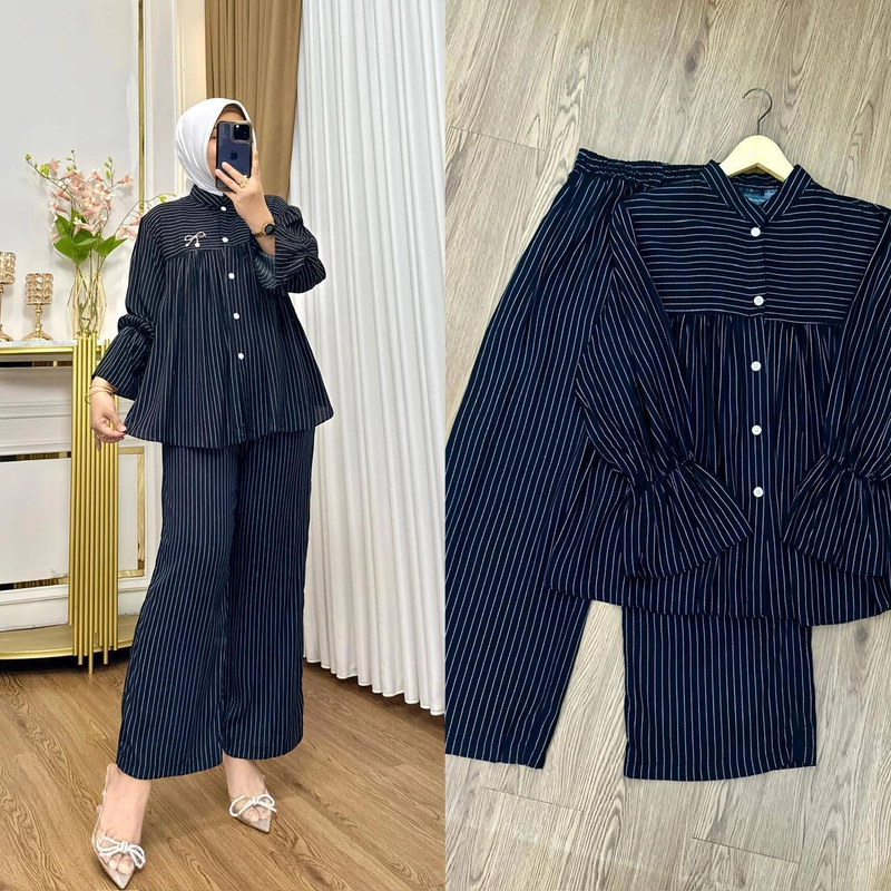Product image Khisna collection - Oneset denisa salur kekinian Allsize Hitam