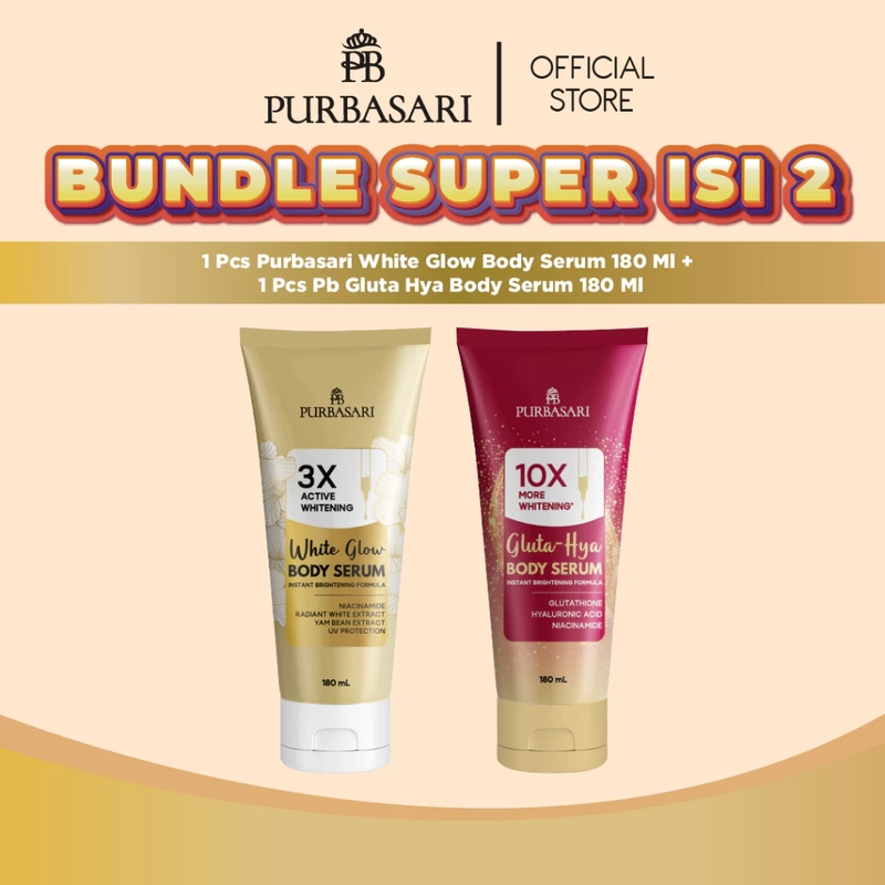 Product image Purbasari - [BUNDLE SUPER ISI 2] Body Serum Gluta Hya + Body Serum White Glow 180ml Bundle Mix