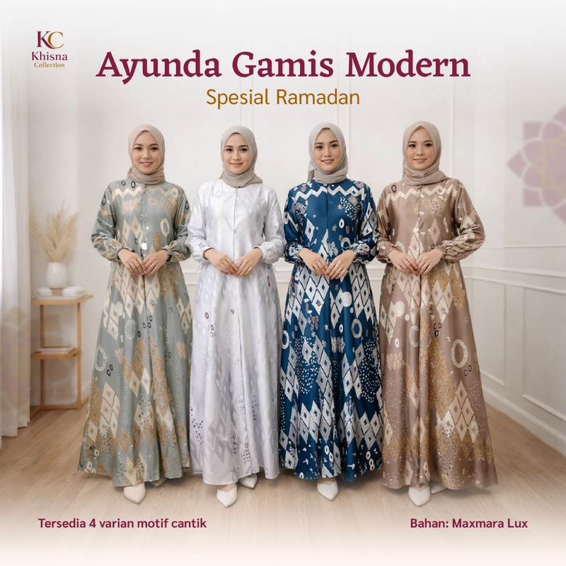 Product image Khisna collection - Ayunda Gamis Modern Kekinian Cantik Banget Allsize 110cm Ayunda 4