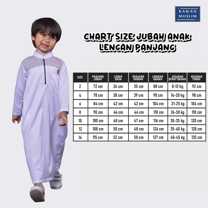 Product image Kawan Muslim - Kawan Muslim-Gamis Sholat Anak Laki-Laki Etnik Putih Lengan Panjang Usia 1-14 Tahun JBA7 2 PUTIH