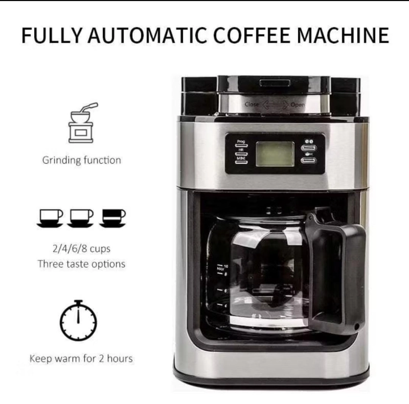 Product image Rizki Electronics - Mesin Kopi Espresso Coffee Maker Bean Grinder 1L - BG315T HITAM