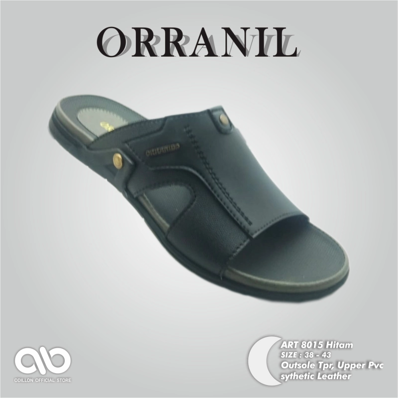 Product image Odillon - Orranil - 8015 / Sandal Slip On Pria Casual 38 BLACK