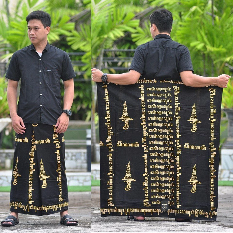 Product image Batik Alfin - Sarung batik uk dewasa motif keriss bahan halus nyaman di pakek Sarung Kuning-hitam