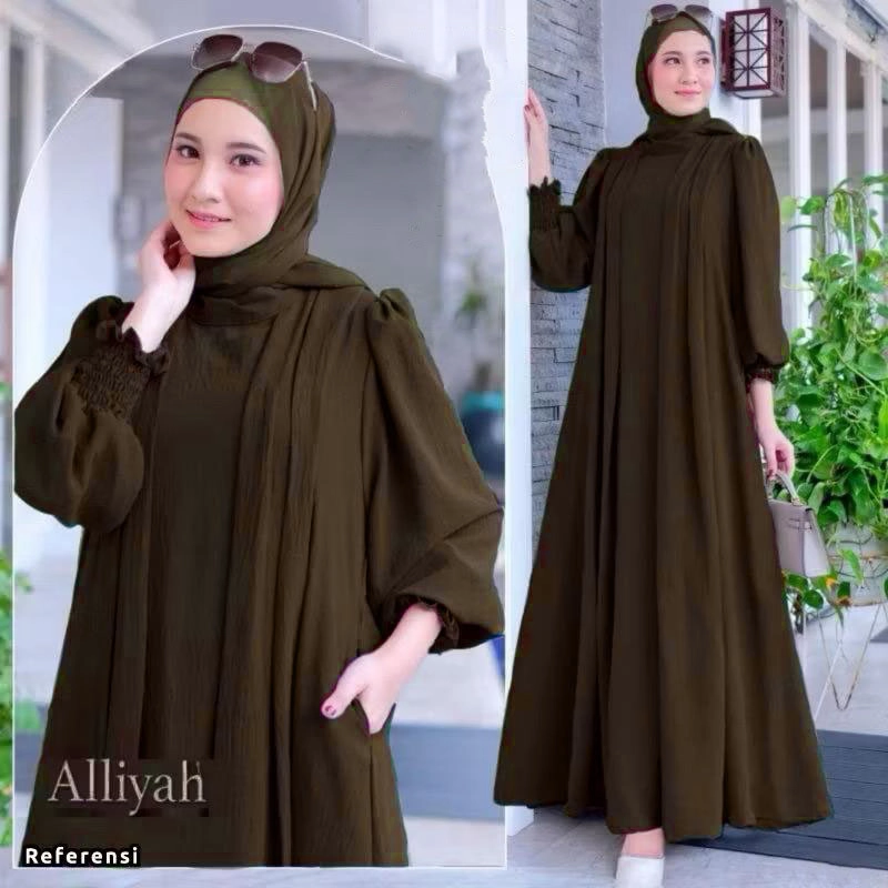 Product image MEQA DAILY - MEGA DAILY - Aliyah Gamis Muslimah Bahan Hyget Super Dark Choco