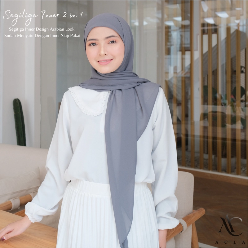 Product image Acla Daily - Jilbab Segitiga 2 IN 1 Ceruty Babydoll All size Black