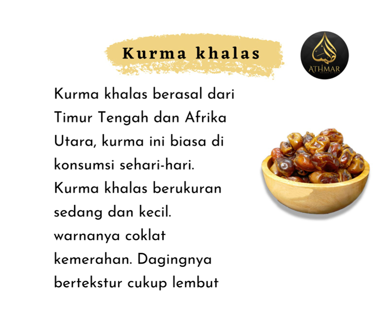 Athmar store official - Kurma Khalas 500g Kurma Khalas