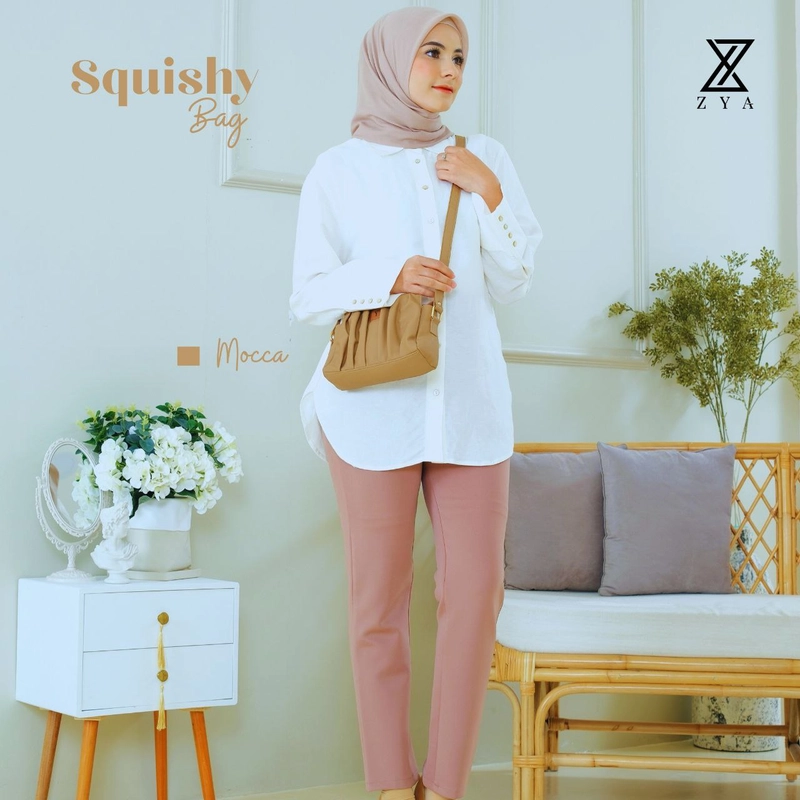 Product image Fashopid - ZYA TAS SELEMPANG WANITA SQUISHY BAG ALL MOKA