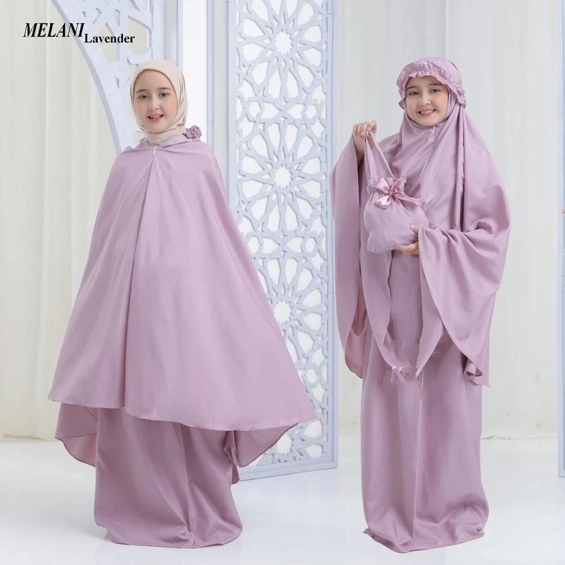 Product image qayd - UZN Mukena Anak Tanggung Katun 2in1 Melani M Lavender
