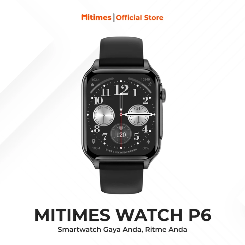 Product image Mitimes Smart Watch P6 Bluetooth Phone Call 1.96 Inch Black