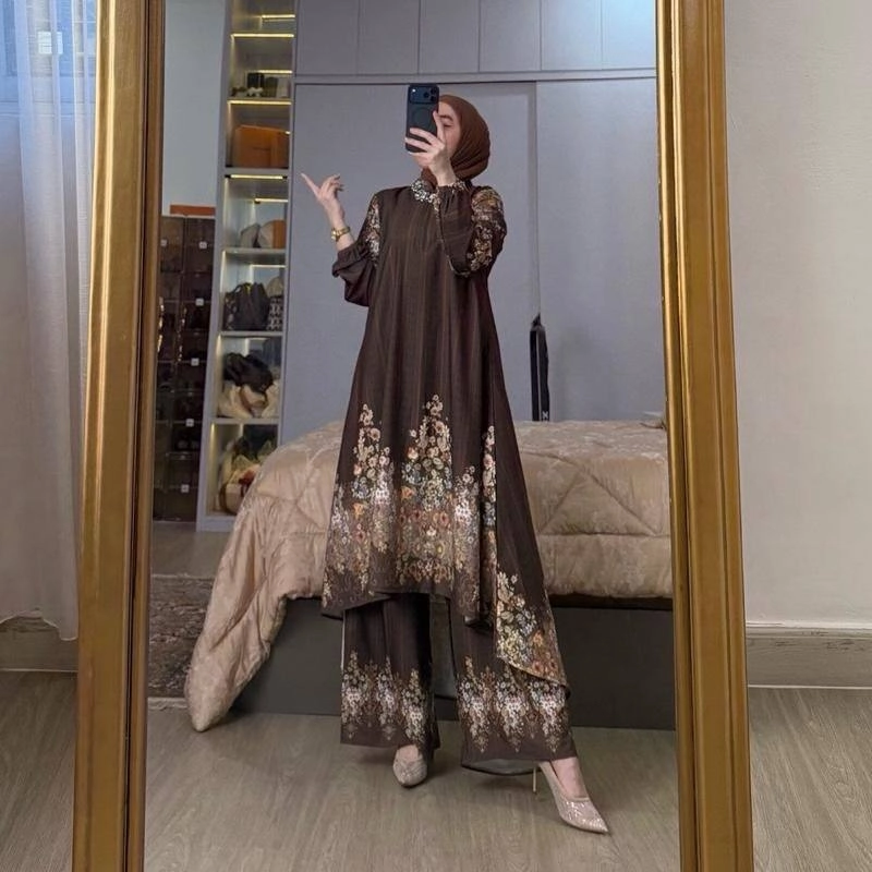 Product image Khisna collection - Longset sellena new best look no hijab Allsize Coklat