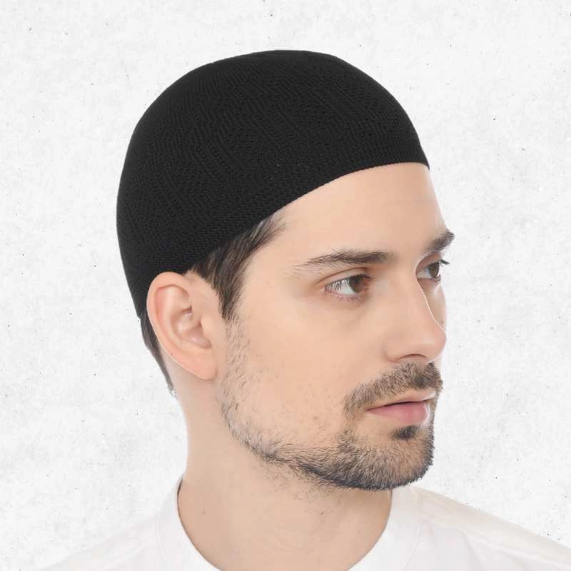 Product image Peci Rajut Seri Nabawi - Rahmen Allsize Dewasa Hitam