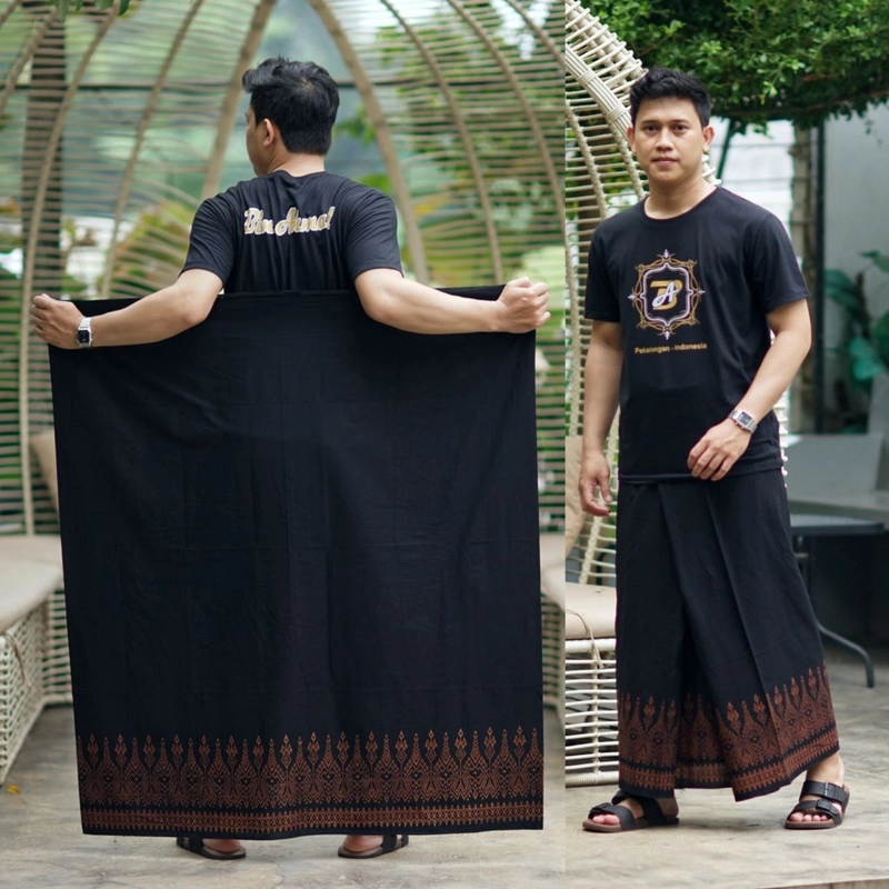 Product image Batik Alfin - Sarung batik pria motif saskara model terbaru bagus Sarung Hitam