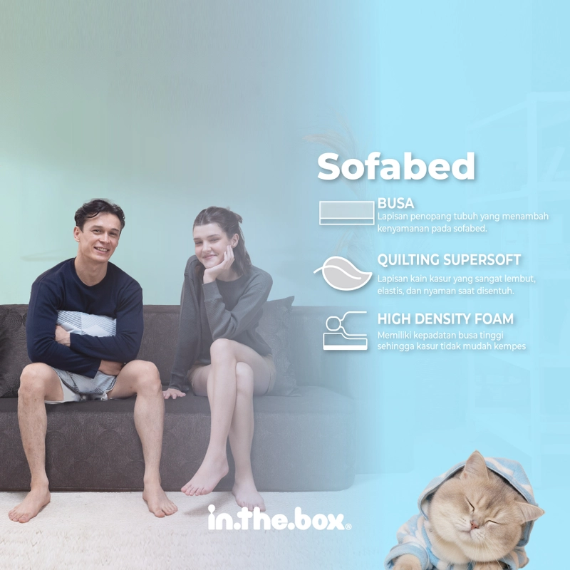 Product image IntheBox - Sofa Bed Ukuran 100x200 (Super Single) F388SF-SBED-100NTR 100 x 200 cm Abu Tua