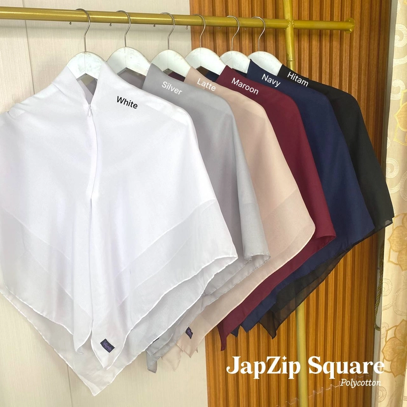 Product image Milyarda Hijab Official - Japzip Square Series Hijab Satset Tanpa Drama standar Black