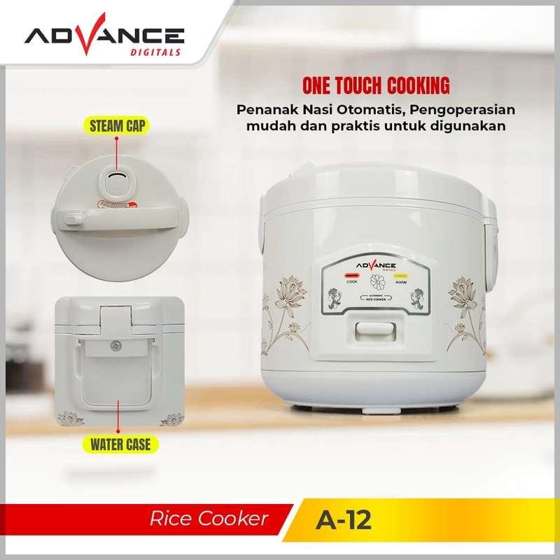 Product image Advance Digitals Indonesia - Rice Cooker Mini A-12 Penanak Nasi Serbaguna 3in1 Listrik Gratis S 1.2 Liter Default