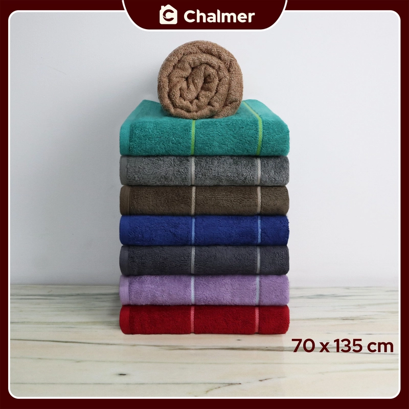 Product image Chalmer - Handuk Mandi Dewasa Chalmer 70 x 135 cm Handuk Motif Stripe 70 x 135 cm Lilac