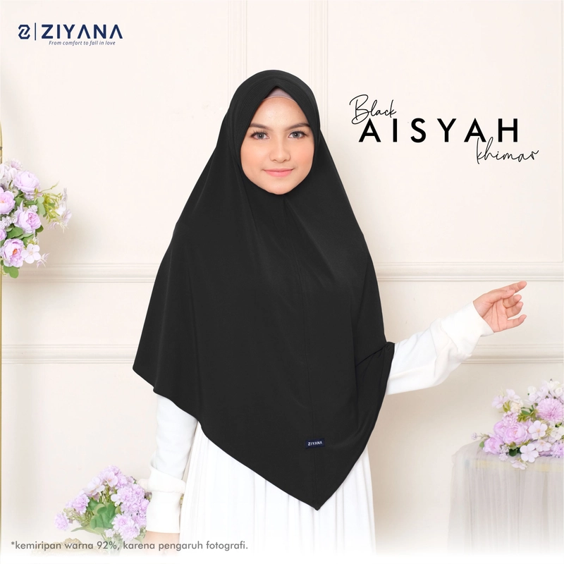 Product image Ziyana Hijab - Hijab Khimar Aisyah Royal Jersey Premium Allsize Black