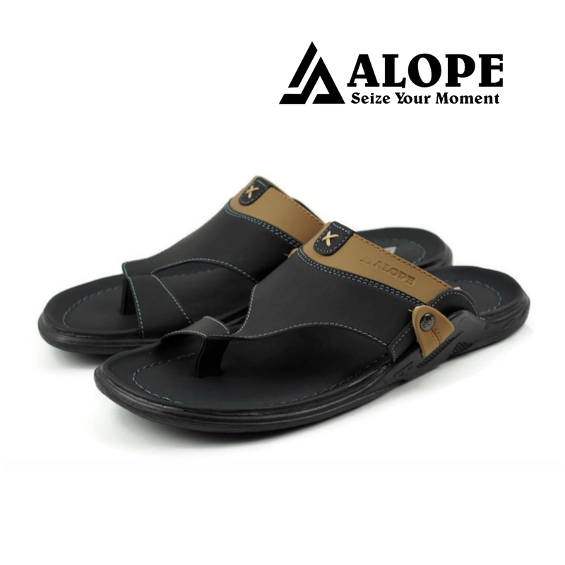 Product image ALOPE OFFICIAL - BUY 1 GET 1 SANDAL ALOPE SANDAL PRIA H 18 KULIT SINTETIS ANTI SLIP 39 hitam