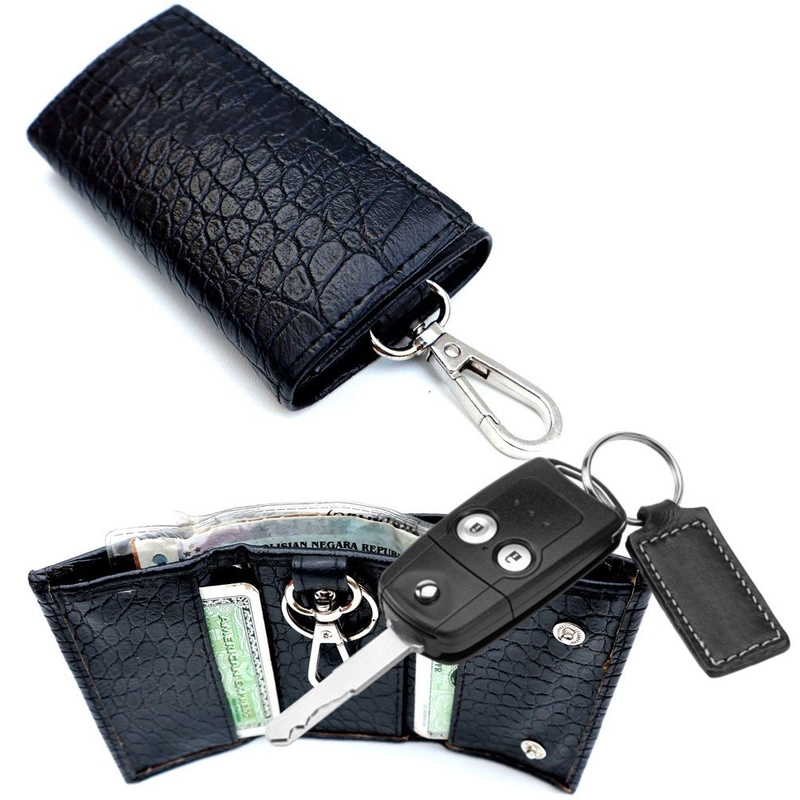 Product image Lanc Fashion - Gantungan Kunci Dompet STNK Kulit Croco Glosy warna black
